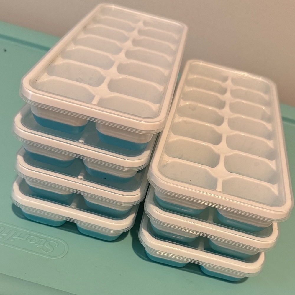 Stackable White Ice Cube Trays